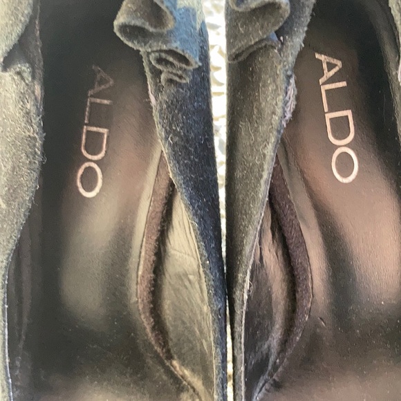 Aldo black suede pumps with ruffle 38 - Picture 2 of 4